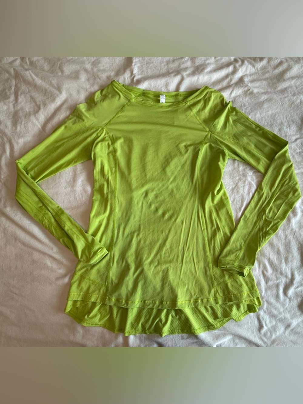 Lululemon SeaWheeze Run in the Sun Long Sleeve, UPF, 10, Bright Lime